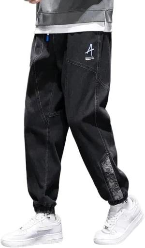 Denim Joggers Men Hip Hop Cargo Jeans Streetwear Casual Athletic Harem Pants