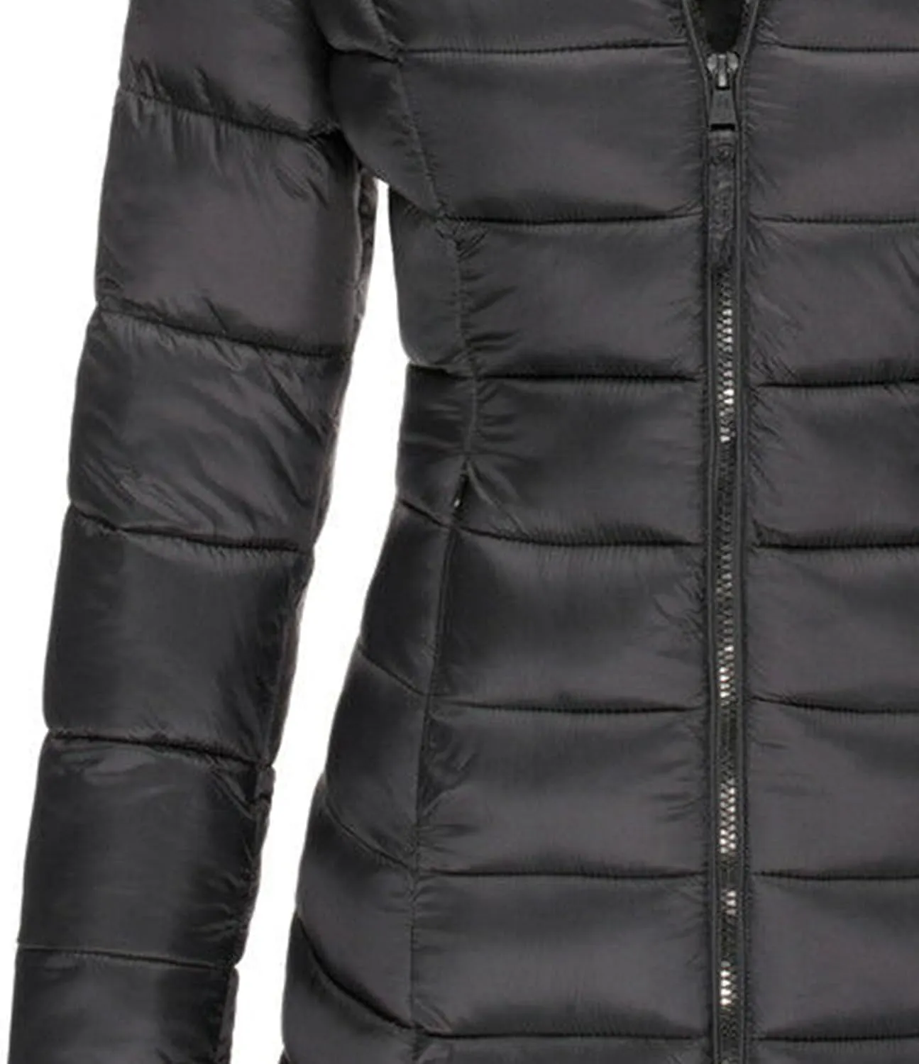 DGHM-JLMY 2 Pack Women's Warm Mid Long Down Jacket Quilted Lightweight Puffer Jacket Packable Hooded Slim Fit Puffer Coat