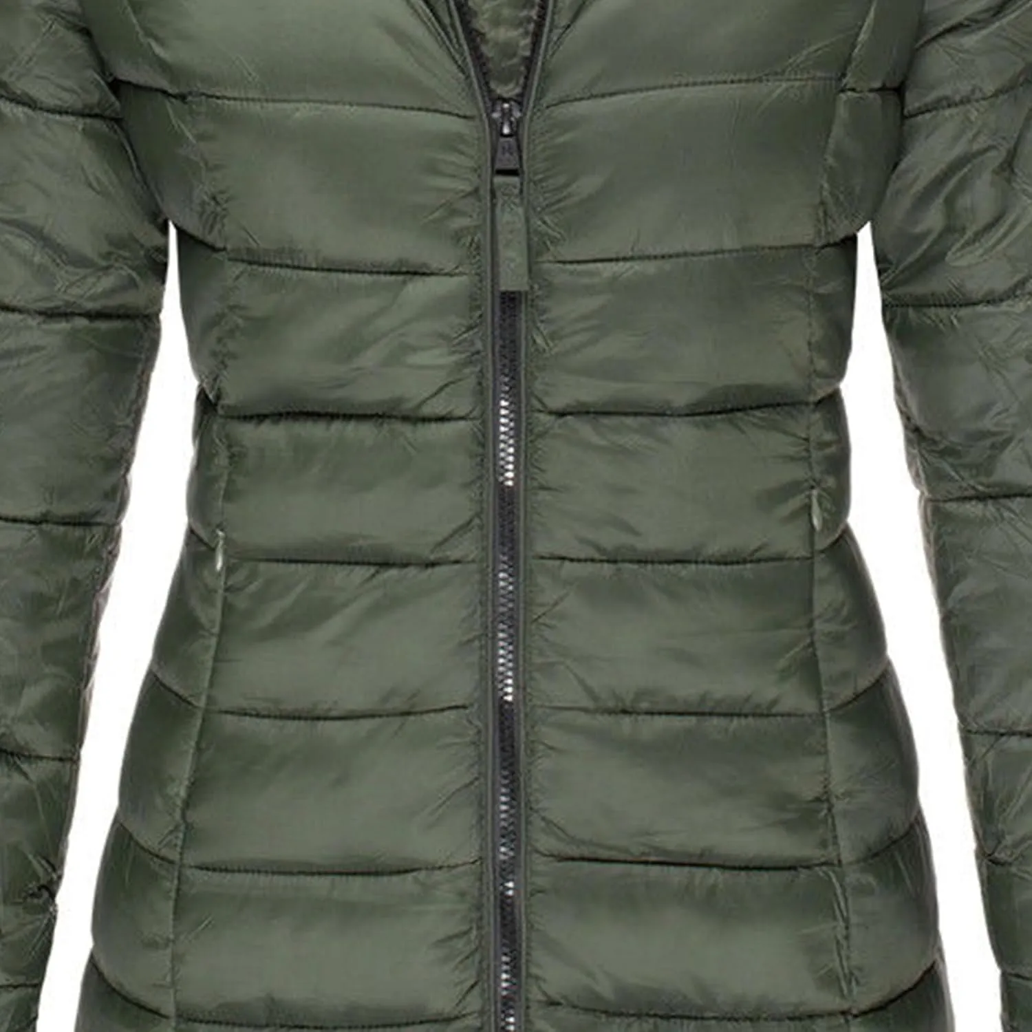 DGHM-JLMY 2 Pack Women's Warm Mid Long Down Jacket Quilted Lightweight Puffer Jacket Packable Hooded Slim Fit Puffer Coat