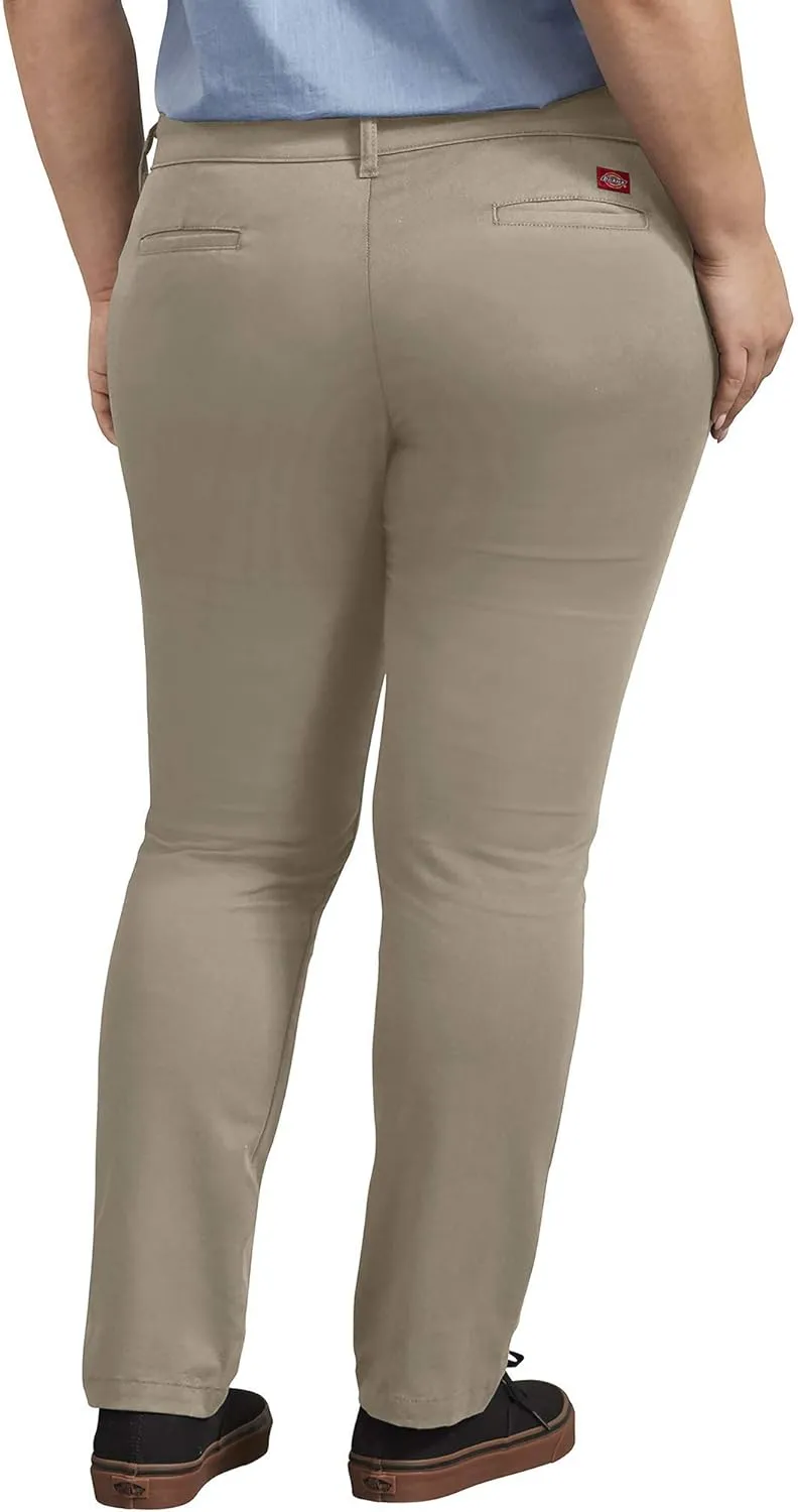 Dickies Women's Mid-Rise, Skinny Stretch Twill Pant