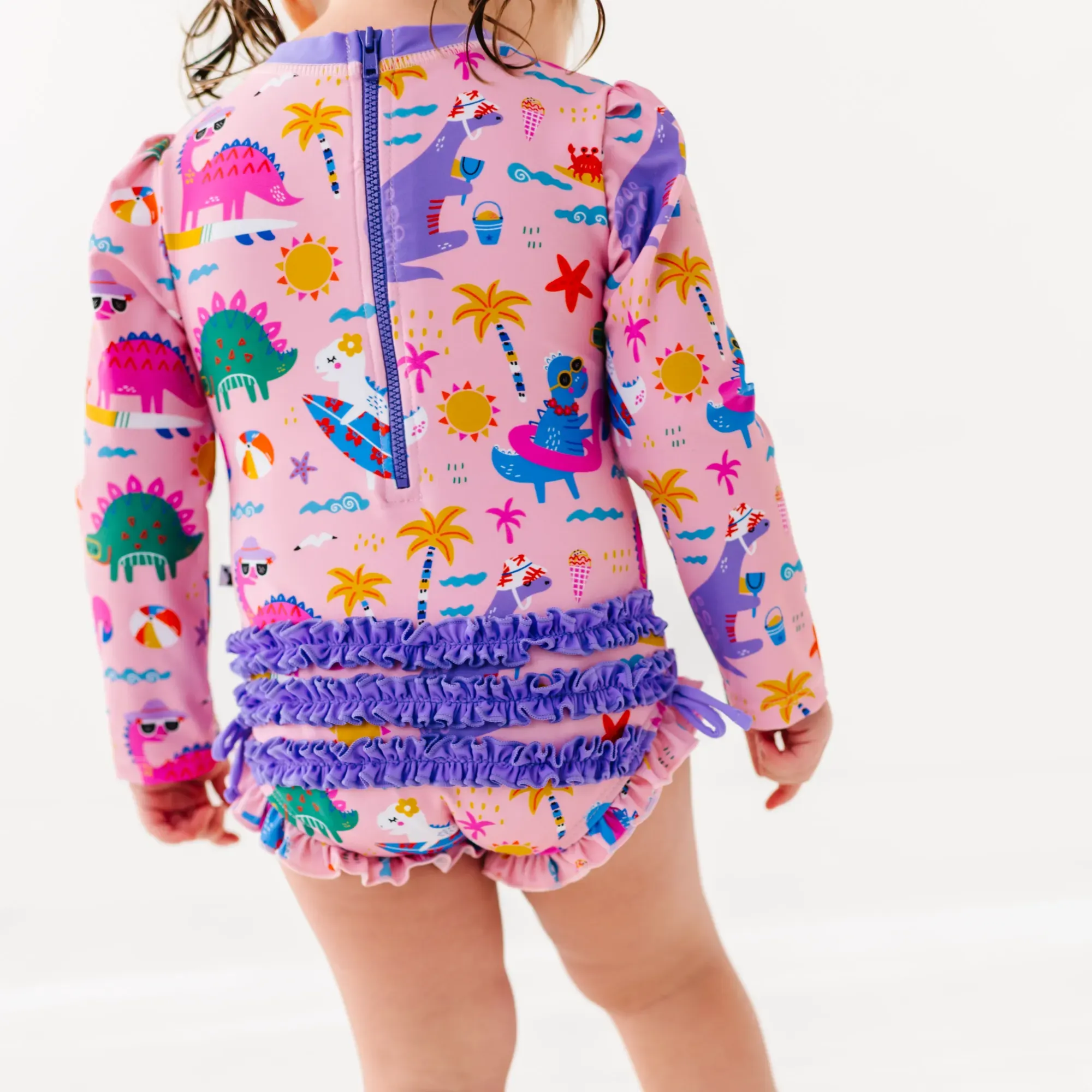 Diva Dinos Long Sleeve Ruffle Swimsuit