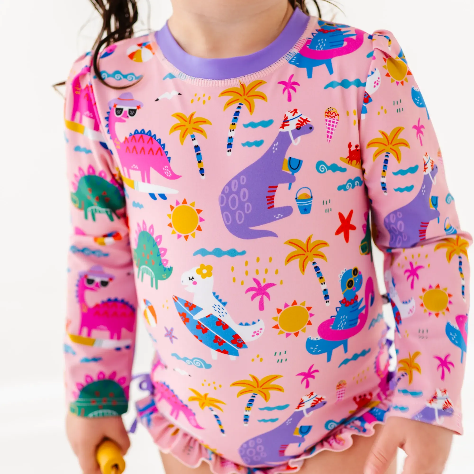 Diva Dinos Long Sleeve Ruffle Swimsuit