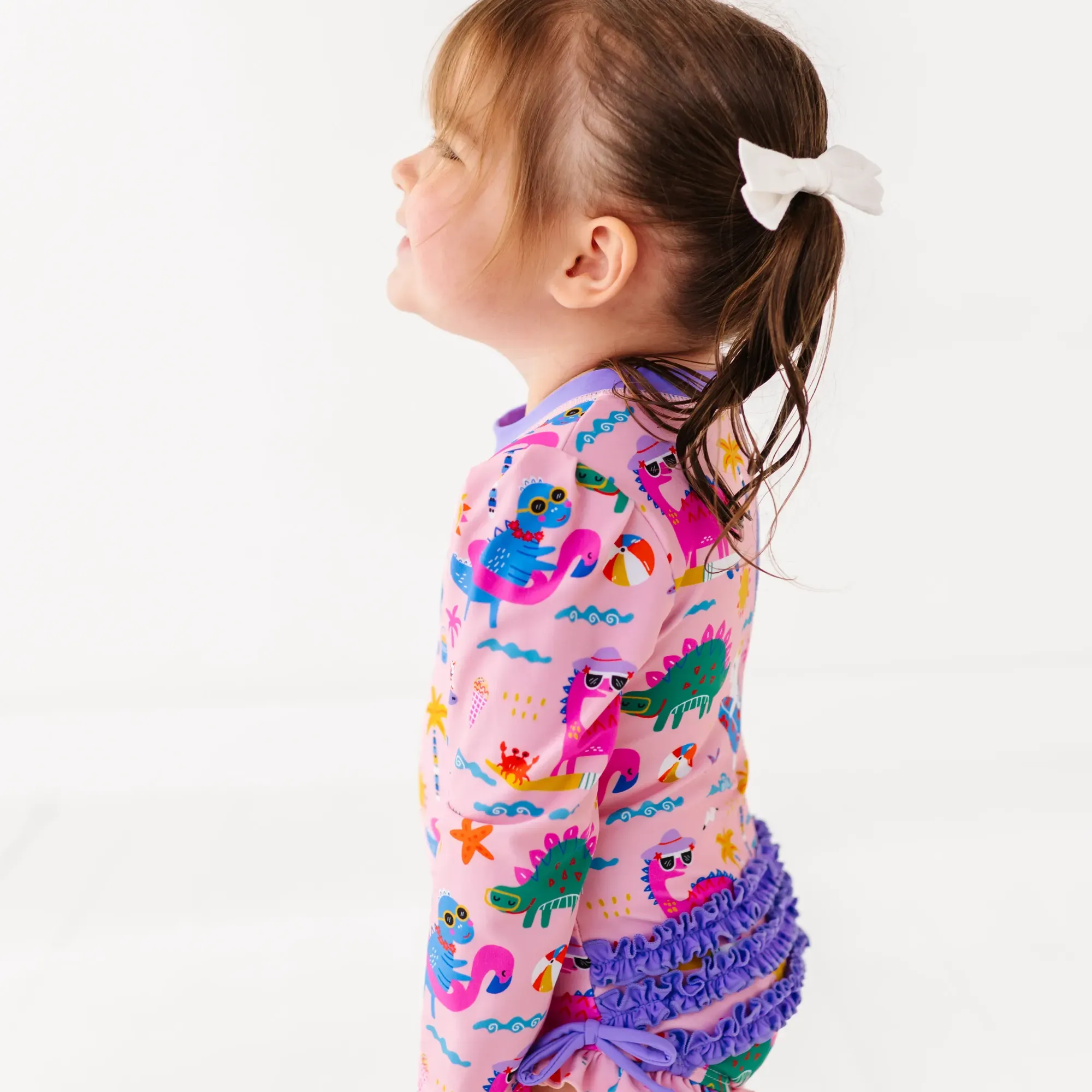 Diva Dinos Long Sleeve Ruffle Swimsuit