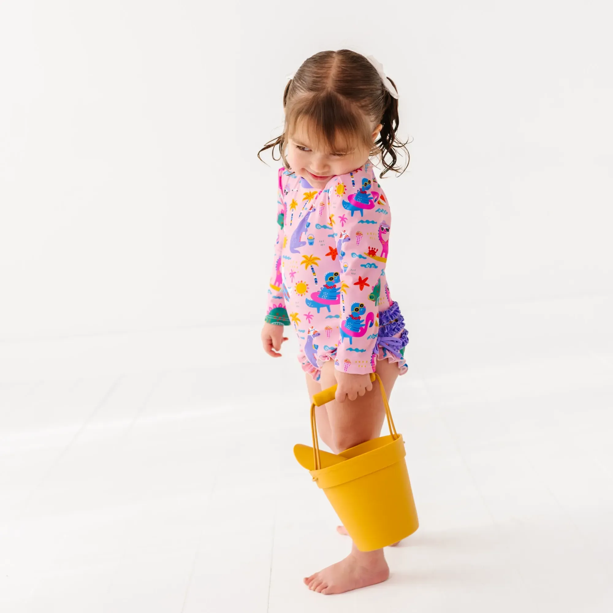 Diva Dinos Long Sleeve Ruffle Swimsuit
