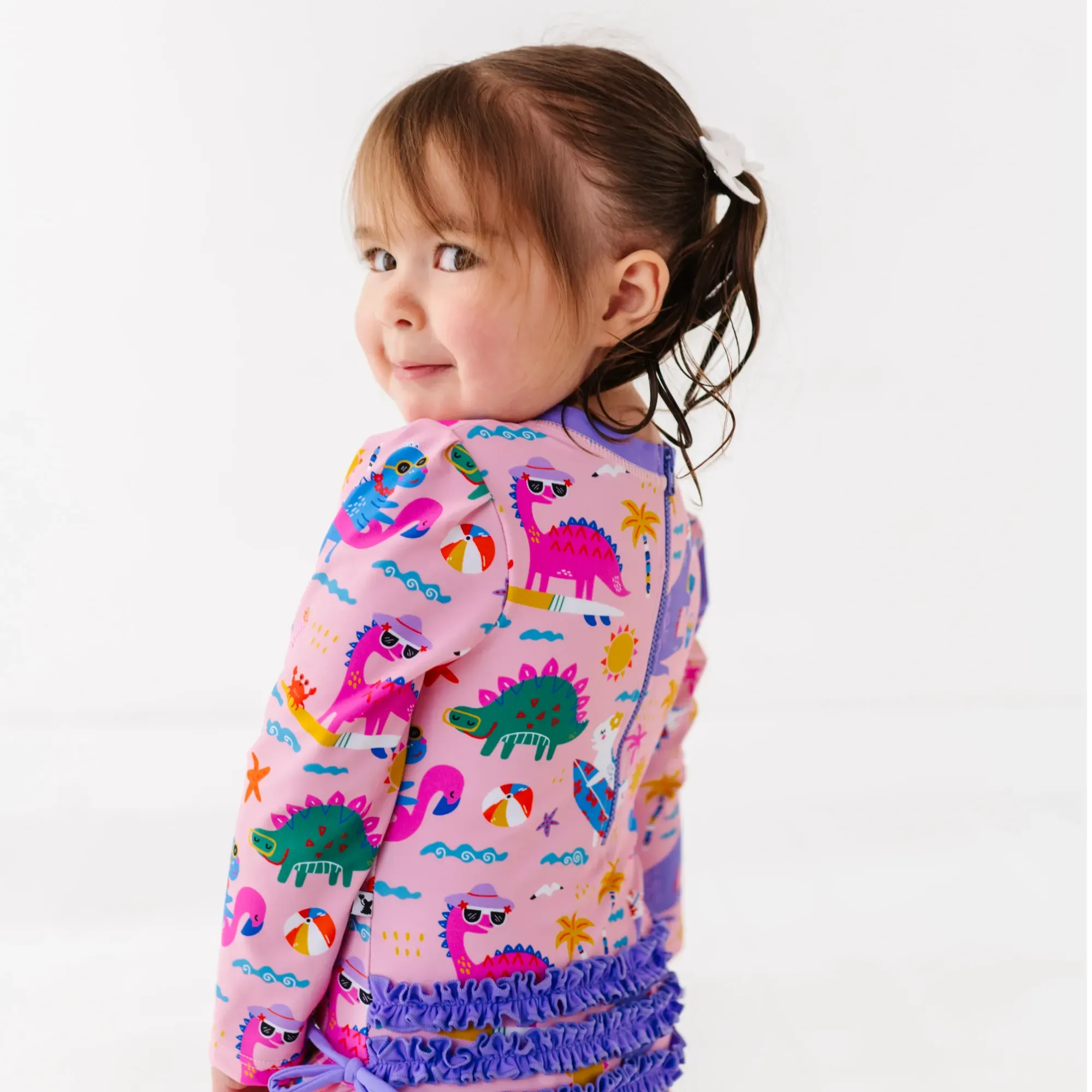 Diva Dinos Long Sleeve Ruffle Swimsuit