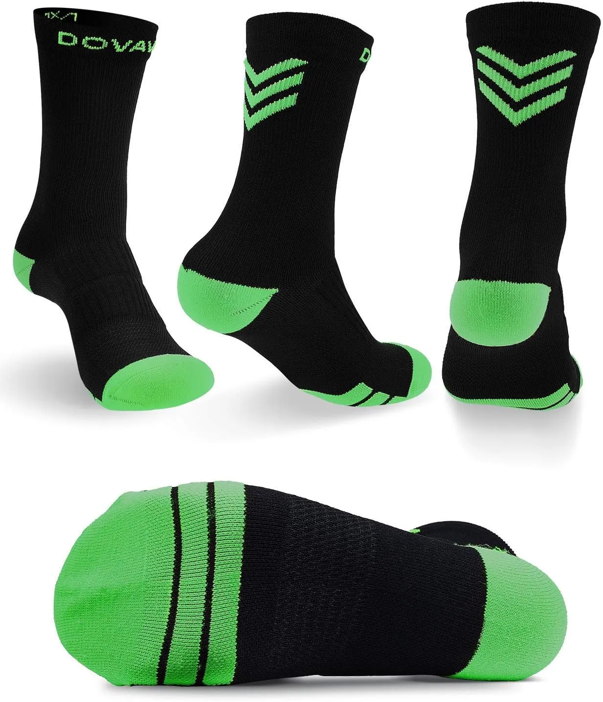 DOVAVA Dri-tech Compression Crew Socks (4/6 Pairs), Comfort Boost Circulation