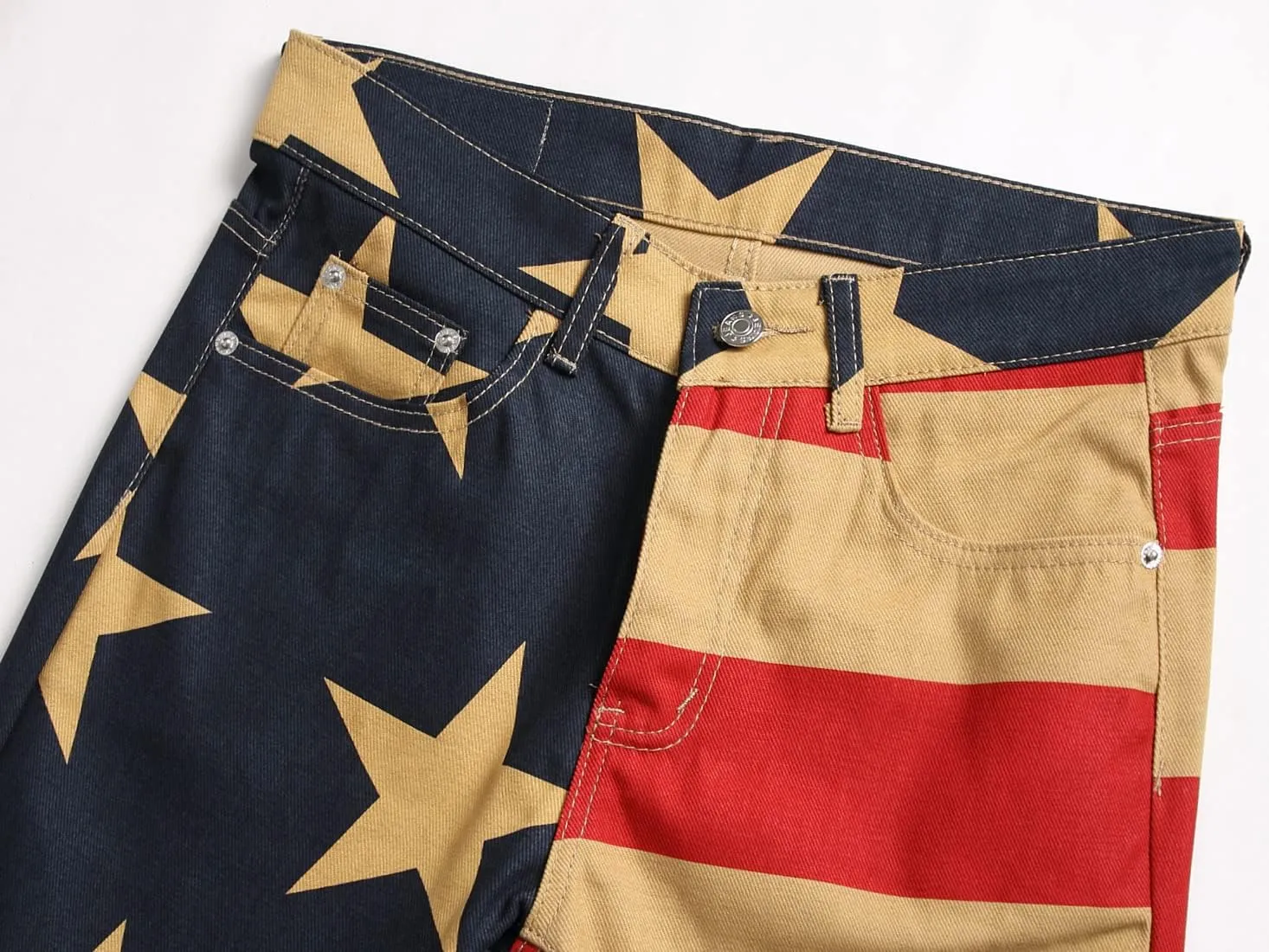 Enrica Men's Casual Printed Jeans Skinny Denim Pants