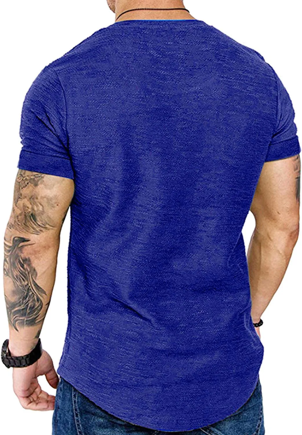 Fashion Mens T Shirt Muscle Gym Workout Athletic Shirt Cotton Tee Shirt Top
