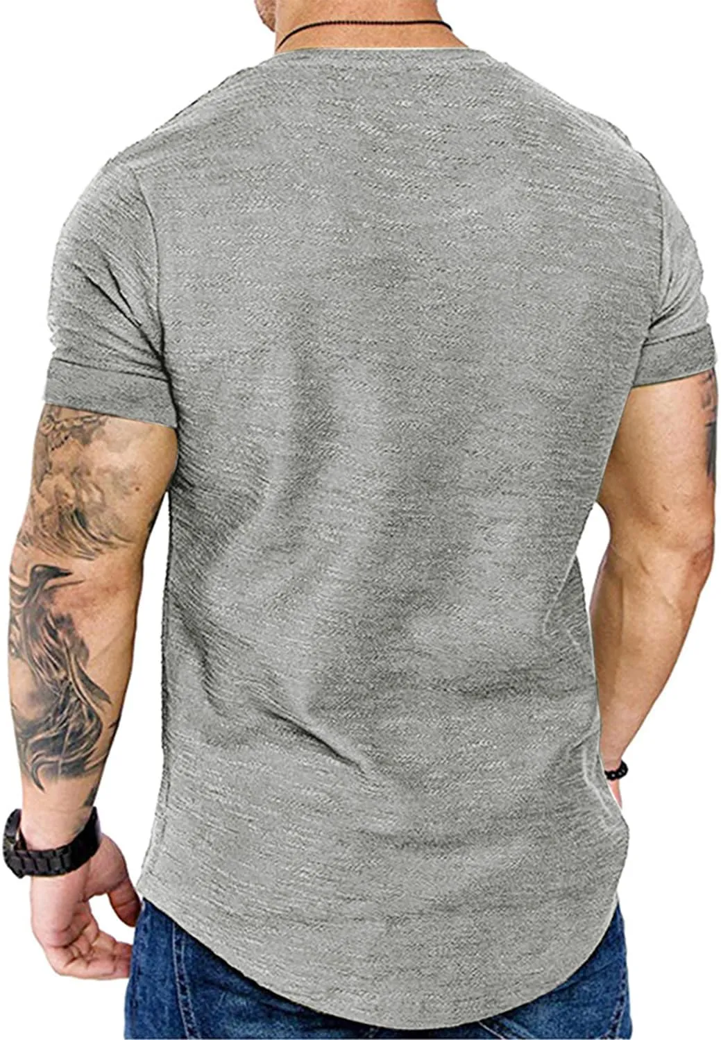 Fashion Mens T Shirt Muscle Gym Workout Athletic Shirt Cotton Tee Shirt Top