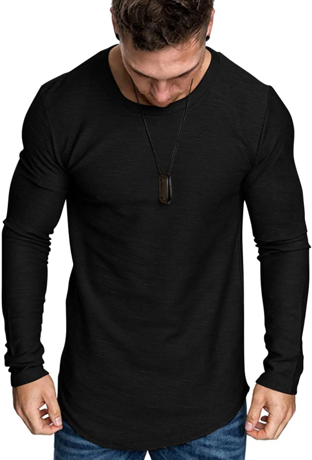 Fashion Mens T Shirt Muscle Gym Workout Athletic Shirt Cotton Tee Shirt Top