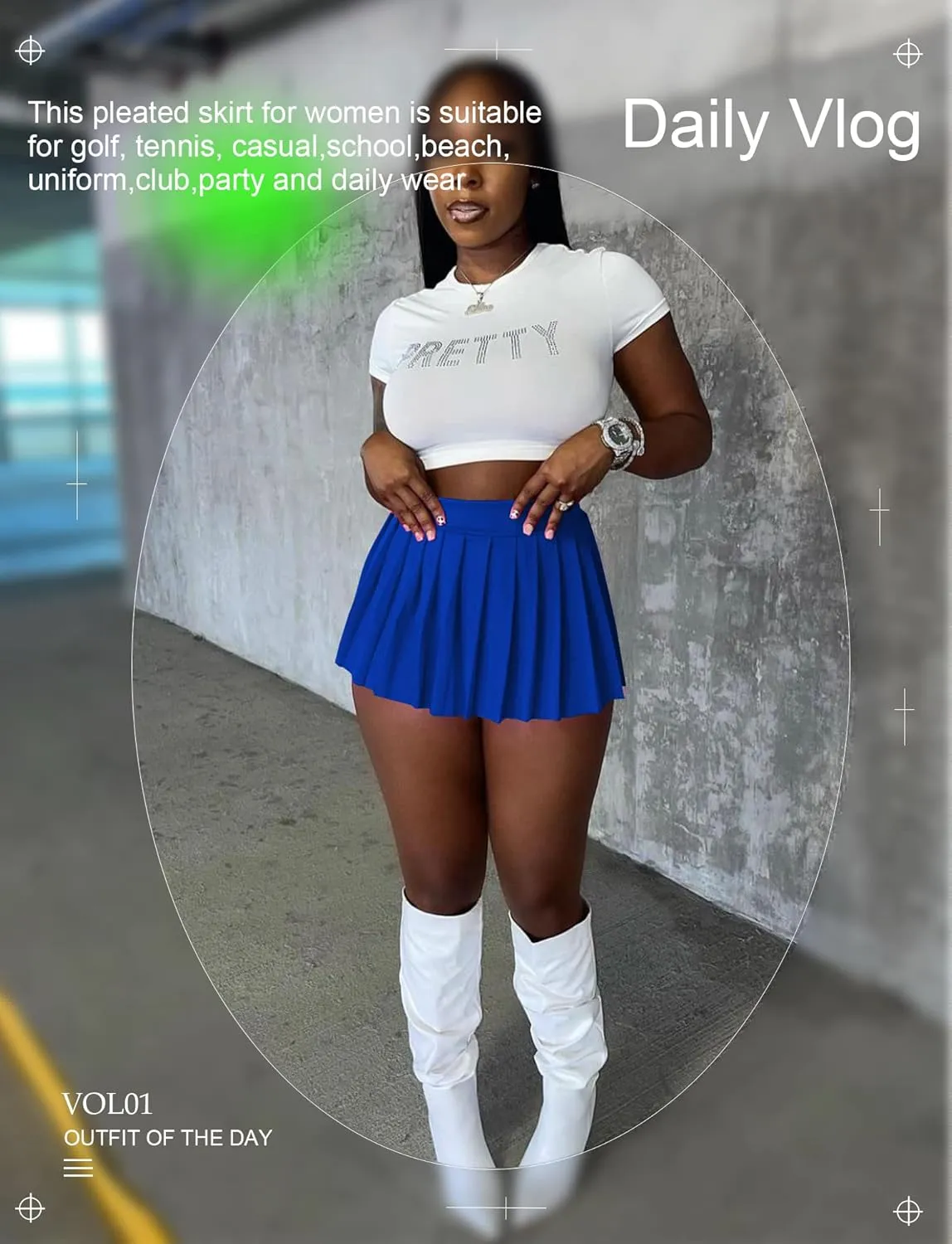 FEOYA Pleated Mini Skirts for Women High Waist Y2K Skirt Short Tennis Skirt A Line Skater Skirts