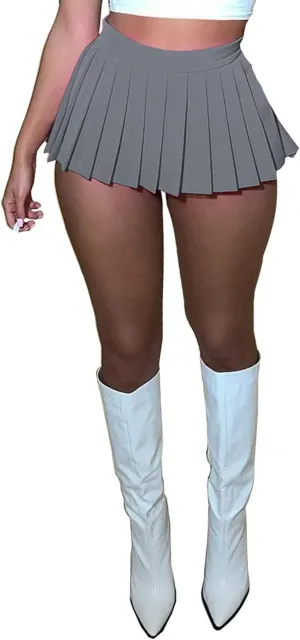 FEOYA Pleated Mini Skirts for Women High Waist Y2K Skirt Short Tennis Skirt A Line Skater Skirts