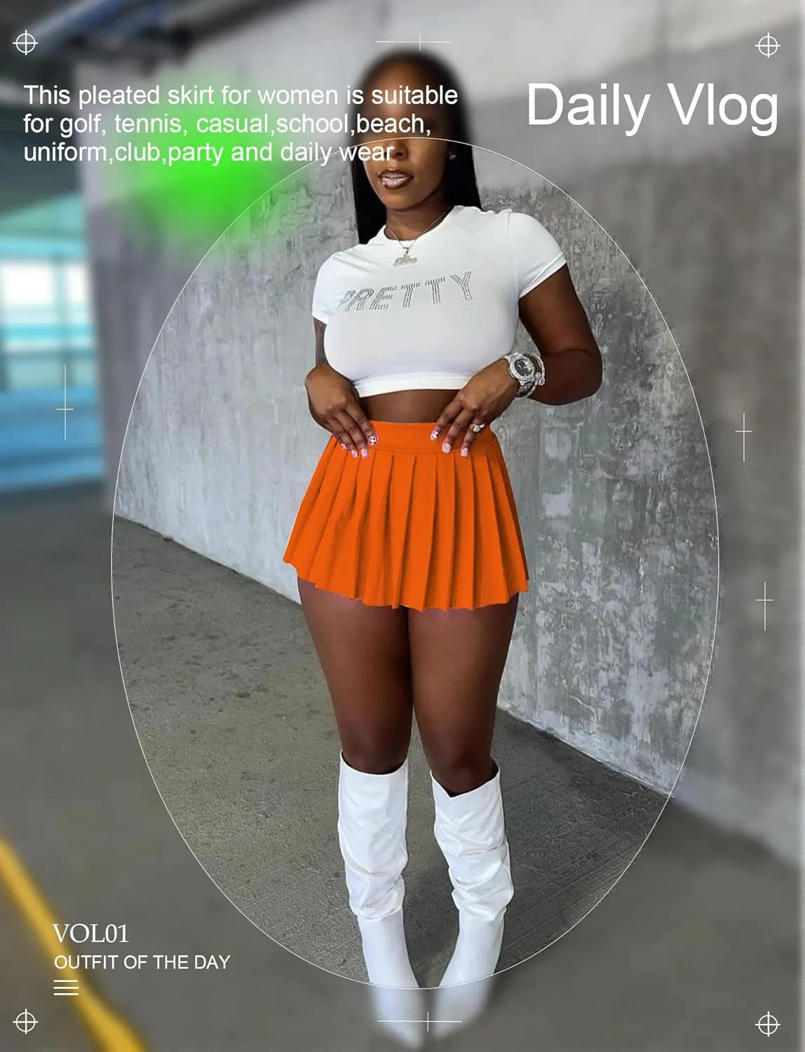 FEOYA Pleated Mini Skirts for Women High Waist Y2K Skirt Short Tennis Skirt A Line Skater Skirts