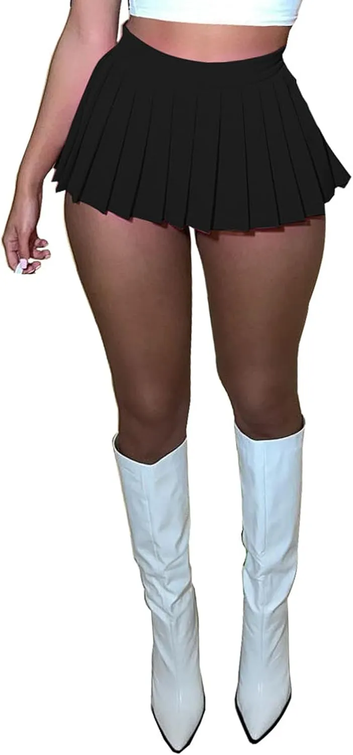 FEOYA Pleated Mini Skirts for Women High Waist Y2K Skirt Short Tennis Skirt A Line Skater Skirts