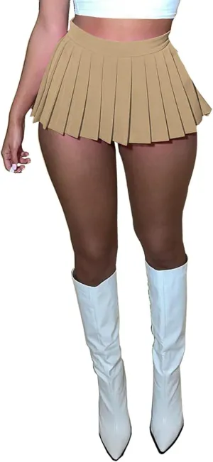 FEOYA Pleated Mini Skirts for Women High Waist Y2K Skirt Short Tennis Skirt A Line Skater Skirts