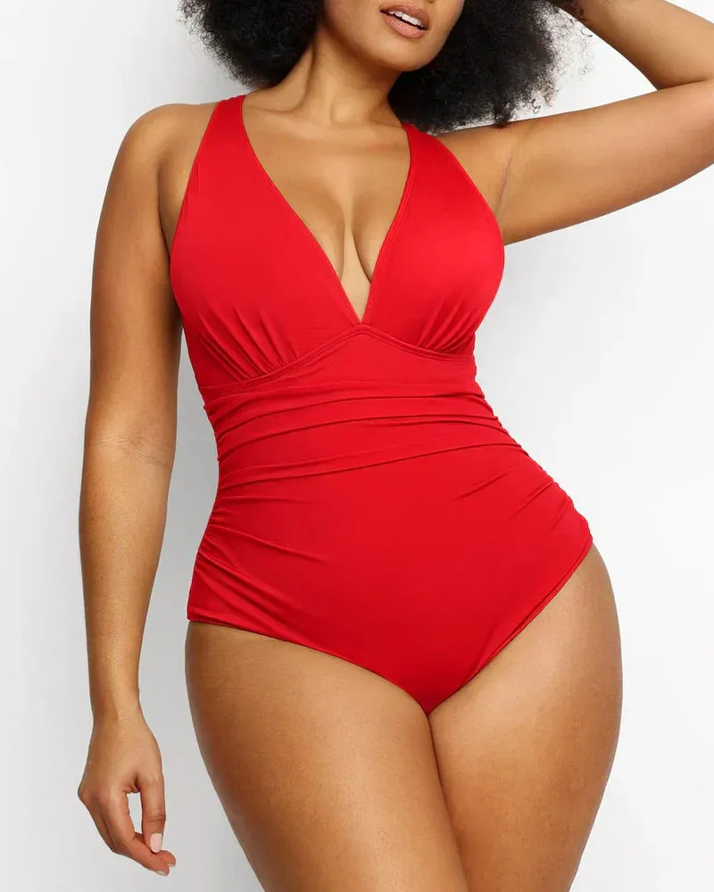 Figure-Flattering Smart Sculpt Plunge Swimsuit