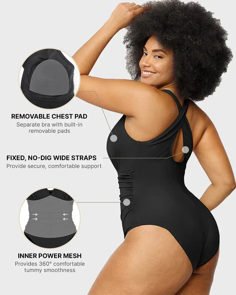 Figure-Flattering Smart Sculpt Plunge Swimsuit