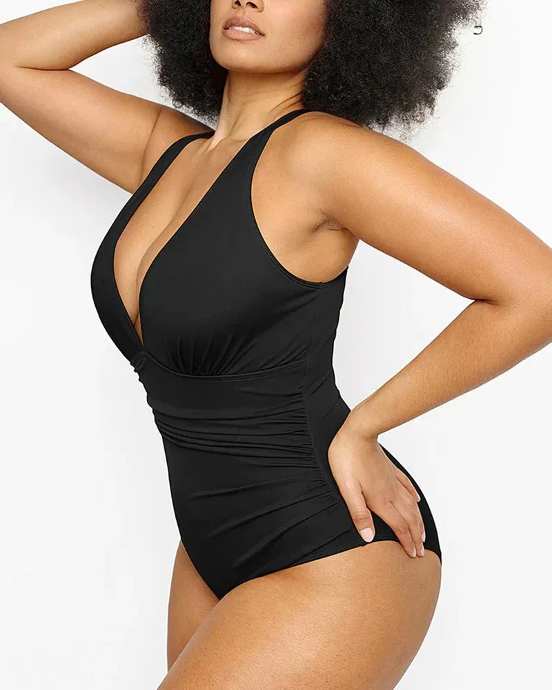 Figure-Flattering Smart Sculpt Plunge Swimsuit