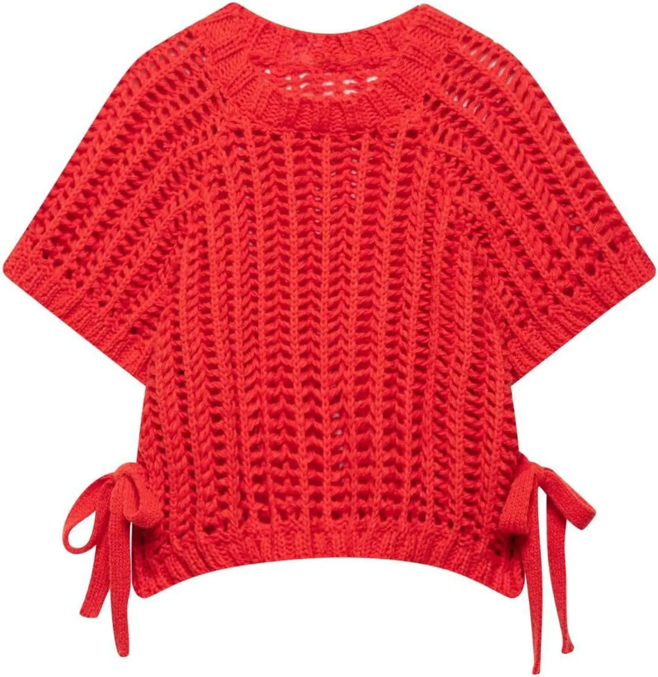 FindThy Womens Chunky Cropped Sweater Vest Side Bow Tie Crew Neck Trendy Pullover Knit Tank Tops