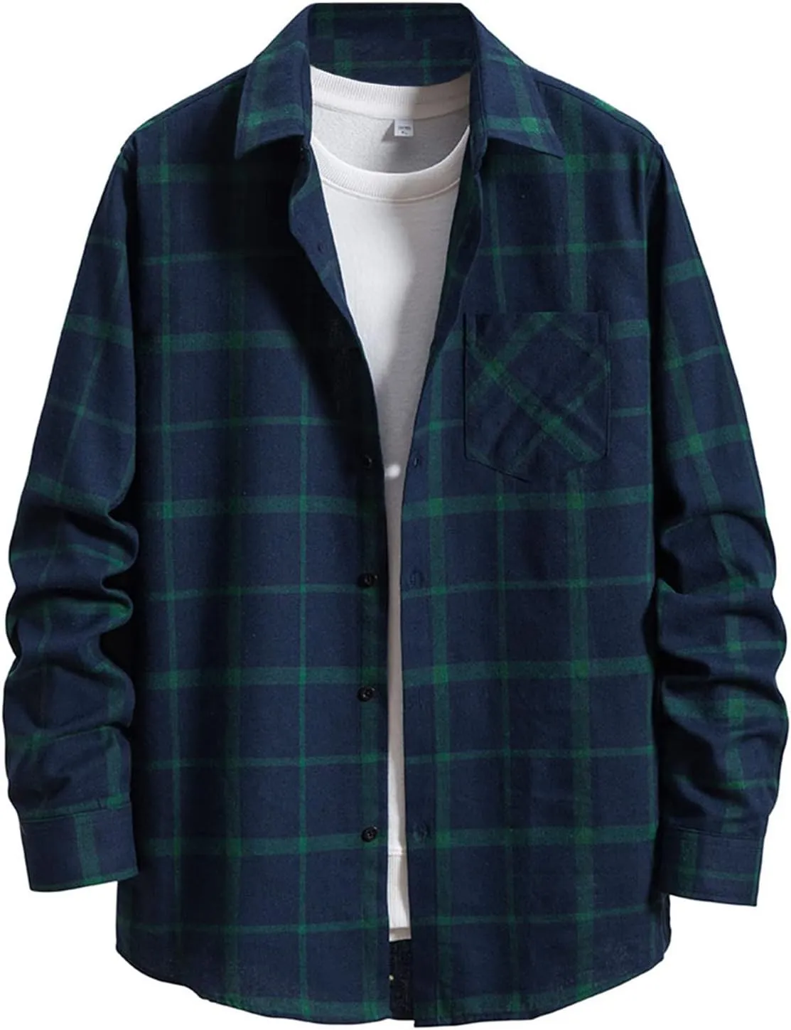 Flannel Thermal Lined Shirt Jacket for Men Shirt with Pocket Button-Down Shirt Jacket with Hood Hooded Shacket Jacket