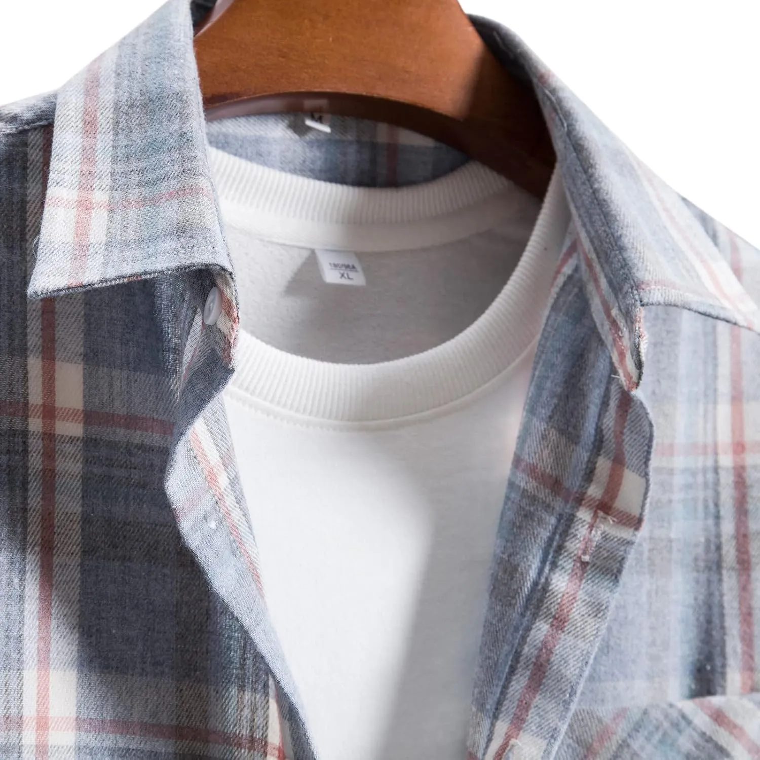 Flannel Thermal Lined Shirt Jacket for Men Shirt with Pocket Button-Down Shirt Jacket with Hood Hooded Shacket Jacket