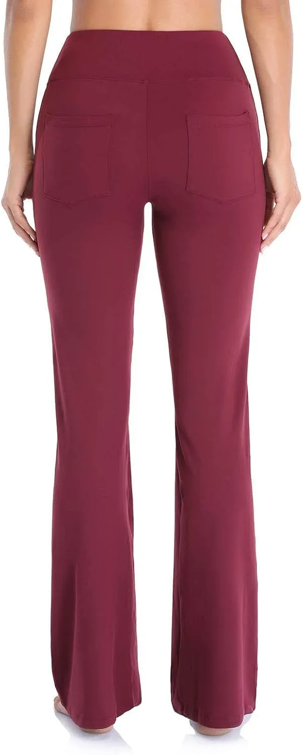 Flare Leggings for Women Short Length 25 Wide Trousers Straight Leg Pilates High Bootcut Yoga Pants for Women