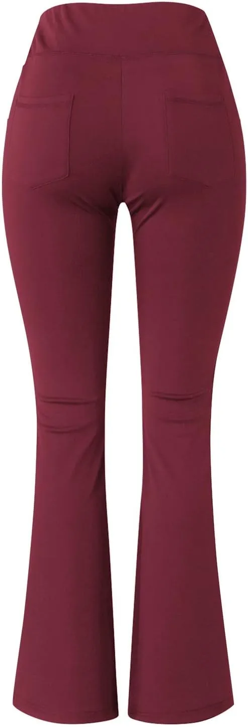 Flare Leggings for Women Short Length 25 Wide Trousers Straight Leg Pilates High Bootcut Yoga Pants for Women