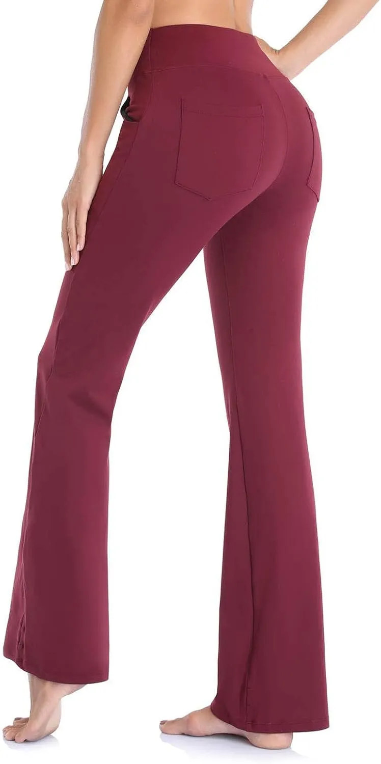 Flare Leggings for Women Short Length 25 Wide Trousers Straight Leg Pilates High Bootcut Yoga Pants for Women