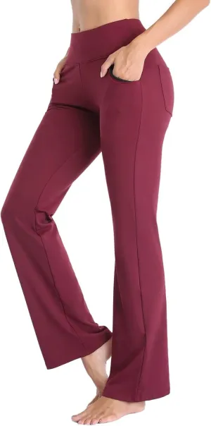 Flare Leggings for Women Short Length 25 Wide Trousers Straight Leg Pilates High Bootcut Yoga Pants for Women
