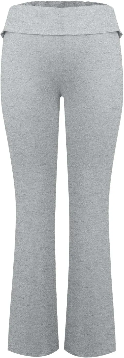 Flare Leggings for Women Stretch Skinny Fold Over Yoga Pants Elastic High Waisted Pull on Bell Bottom Pants