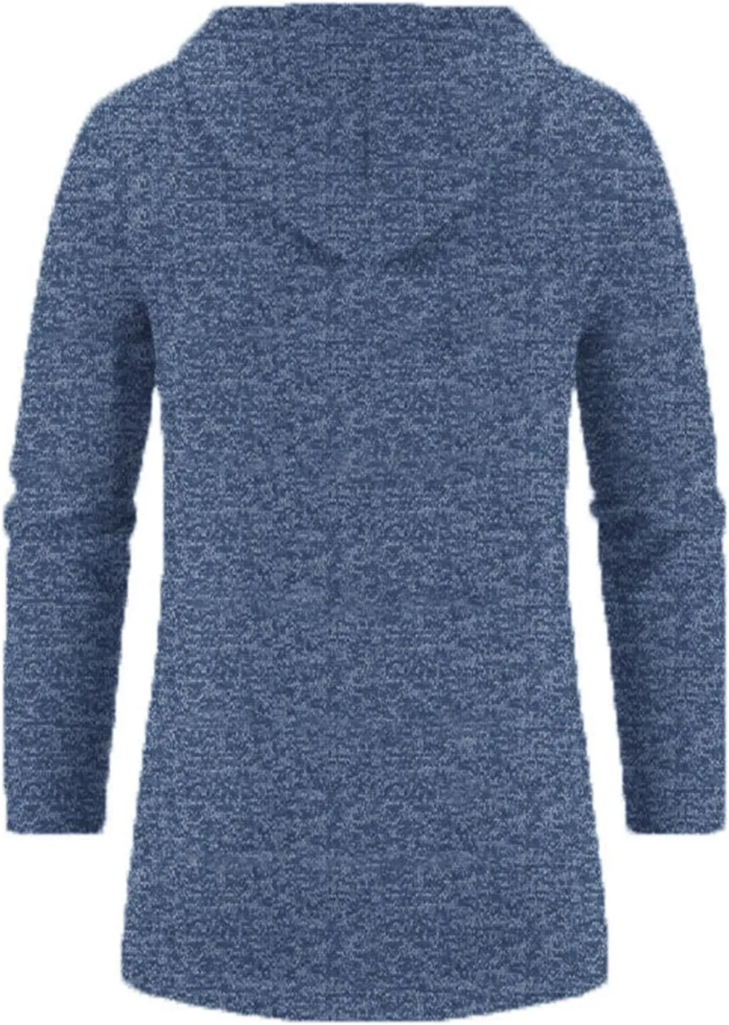 Fleece Hoodies for Men Knit Cardigan Long Jacket Long Sleeve Drawstring Overcoat Fashion Warm Coat with Zipper Pockets