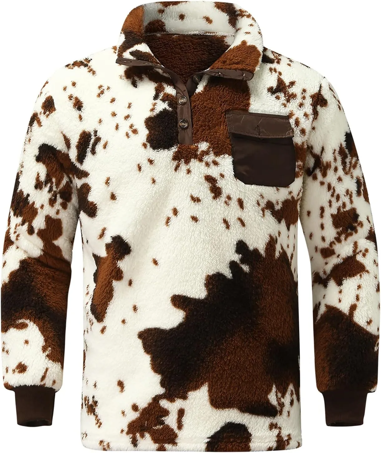 Fleece Jacket Men, Men's Sherpa Fleece Lined Cargo Jackets Button Down Casual Military Winter Thick Warm Coats
