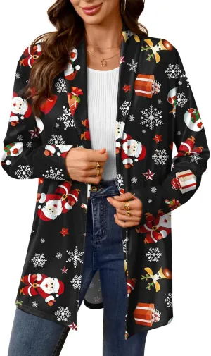 For G and PL Womens Christmas Holiday Long Sleeve Ugly Cardigan
