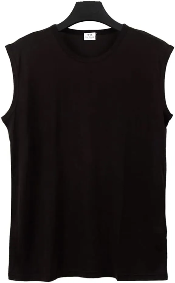 Forever Angel Men's 100% Silk Stretchy Muscle Tank Top Gym Training Shirt