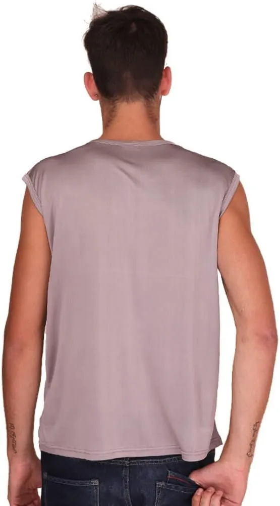 Forever Angel Men's 100% Silk Stretchy Muscle Tank Top Gym Training Shirt