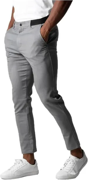 Foueo Active Chinos, Active Chinos Pants Men, Mens Dress Pants Casual Solid Trousers, Slim Fit Stretch Skinny Pants