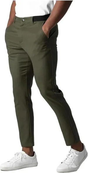 Foueo Active Chinos, Active Chinos Pants Men, Mens Dress Pants Casual Solid Trousers, Slim Fit Stretch Skinny Pants