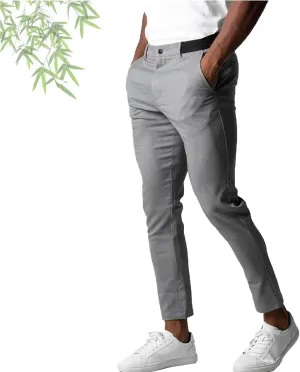 Foueo Active Chinos, Fit Chinos Solid Pants for Men, Men's Chino Pants Casual Stretch Waist Tapered Trousers Dress