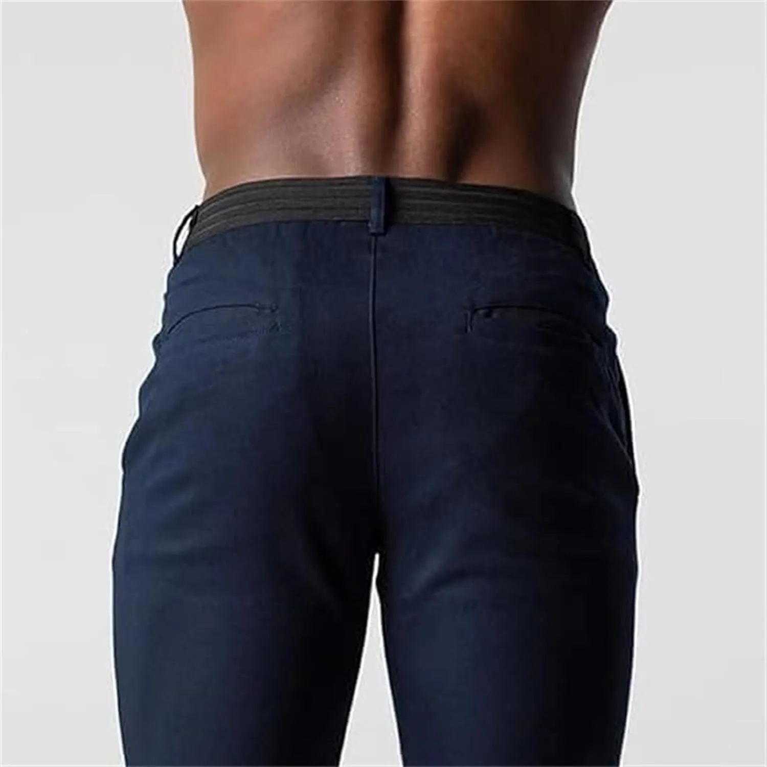 Foueo Active Chinos, Fit Chinos Solid Pants for Men, Men's Chino Pants Casual Stretch Waist Tapered Trousers Dress