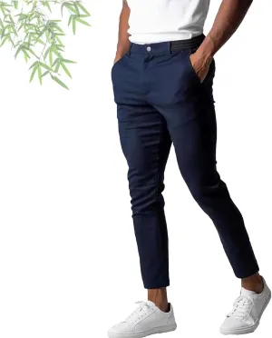 Foueo Active Chinos, Fit Chinos Solid Pants for Men, Men's Chino Pants Casual Stretch Waist Tapered Trousers Dress