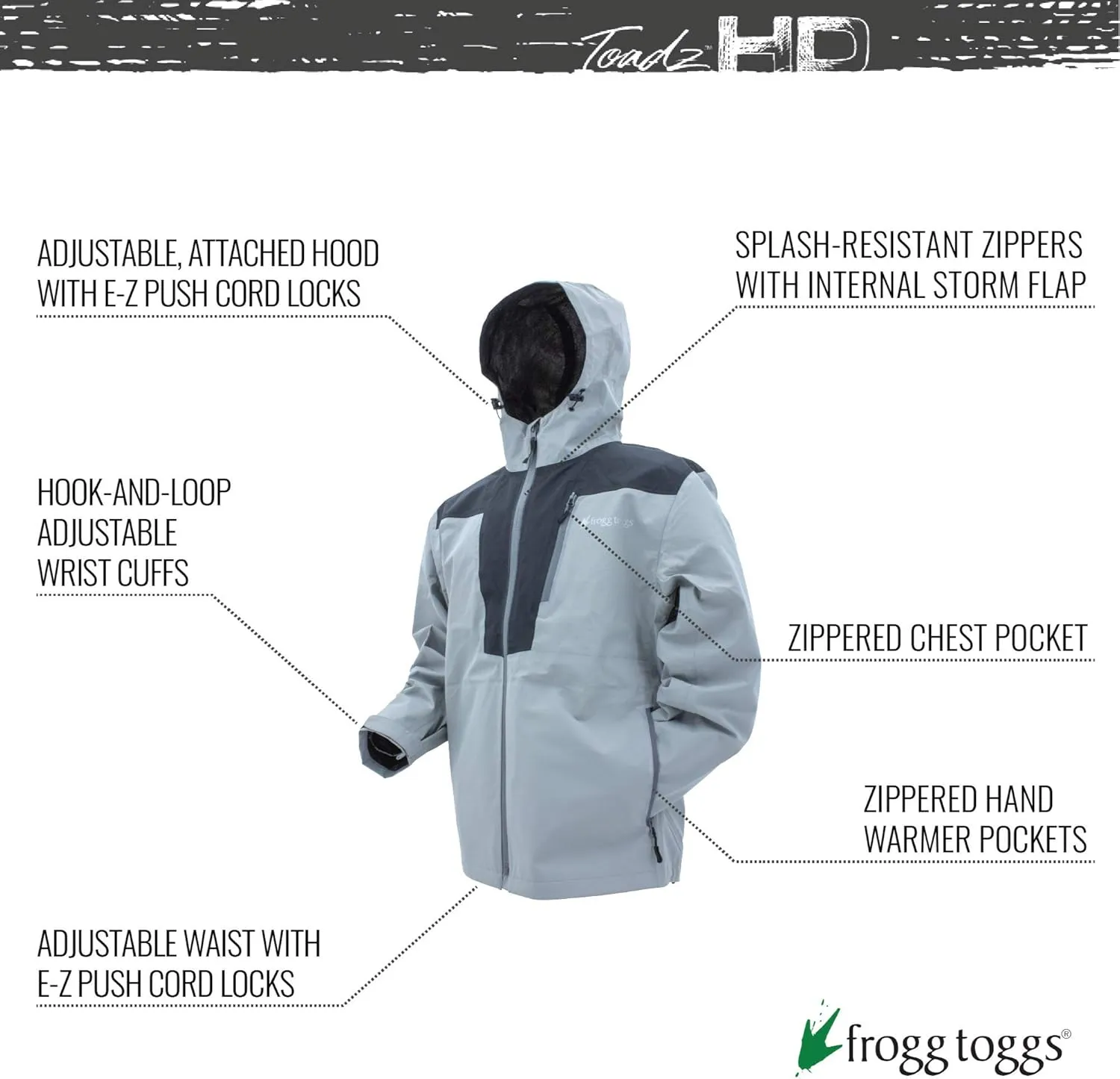 Frogg Toggs Men's Toadz HD Rockslide Waterproof Breathable Rain Jacket