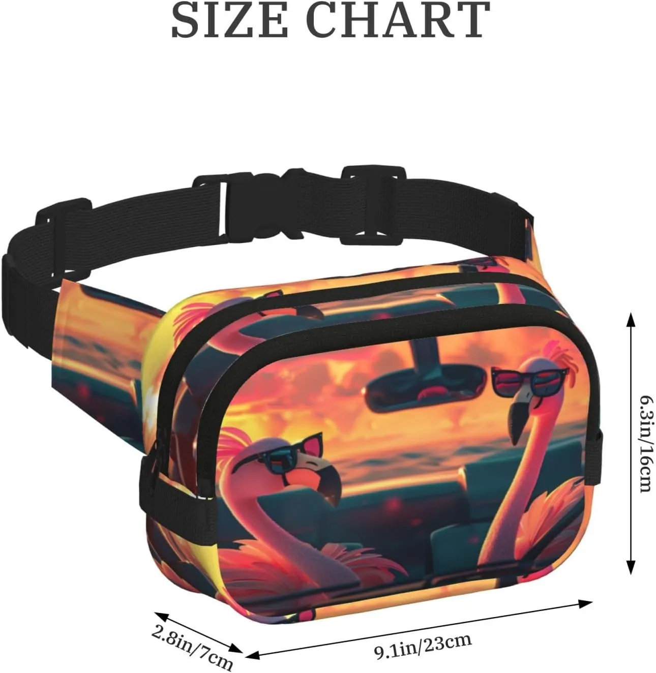 Funny Birds Funny Pack Waist Pack for Women Men, Double Layer Pack for Workout Running Travelling