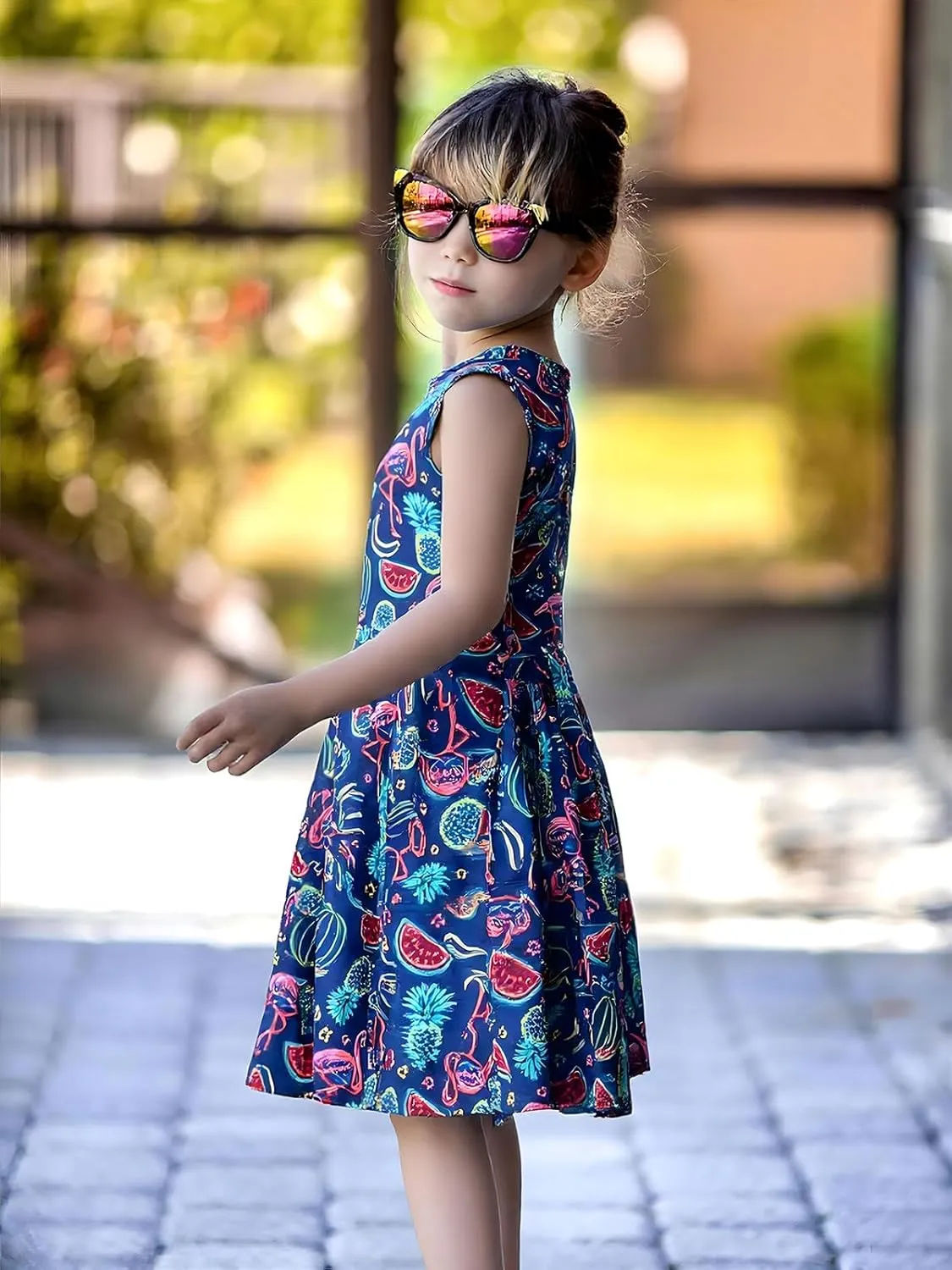 Funnycokid Mermaid Dress Girls Kids Summer Sleeveless Sundress Birthday Outfit Twirly Party Clothes 4-13 Years
