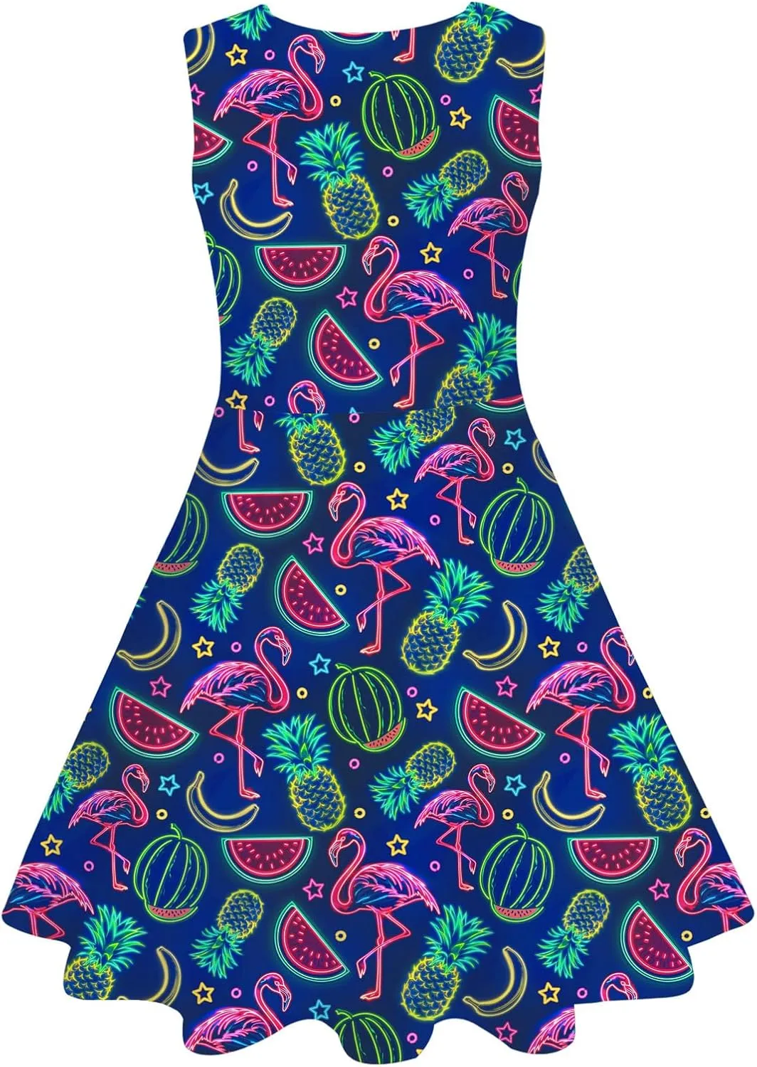 Funnycokid Mermaid Dress Girls Kids Summer Sleeveless Sundress Birthday Outfit Twirly Party Clothes 4-13 Years