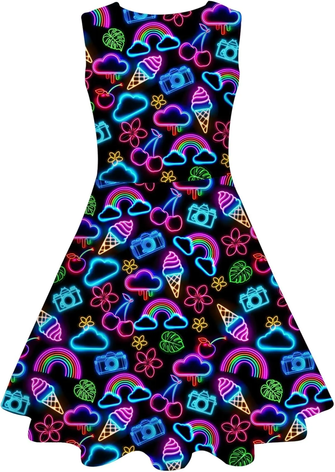 Funnycokid Mermaid Dress Girls Kids Summer Sleeveless Sundress Birthday Outfit Twirly Party Clothes 4-13 Years