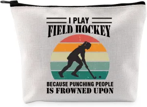 G2TUP Field Hockey Lover Gift I Play Field Hockey Makeup Bag Hockey Mom Cosmetic Bag Women Sports Lover Gift (I Play Field Hockey MB)
