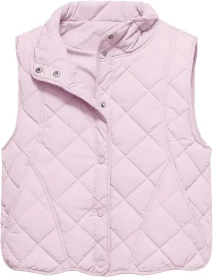 Gacaky Women's Puffer Vest Sleeveless Button Down Outerwear Warm Quilted Lightweight Down Winter Jackets Coats