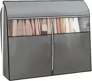 Garment Rack Cover, Washable Clothes Rack Cover Garment Bag for Closet Storage with Clear Window,Suitable for Suits, Dresses, Coats(Gray,80x50x120cm/31x20x47in)