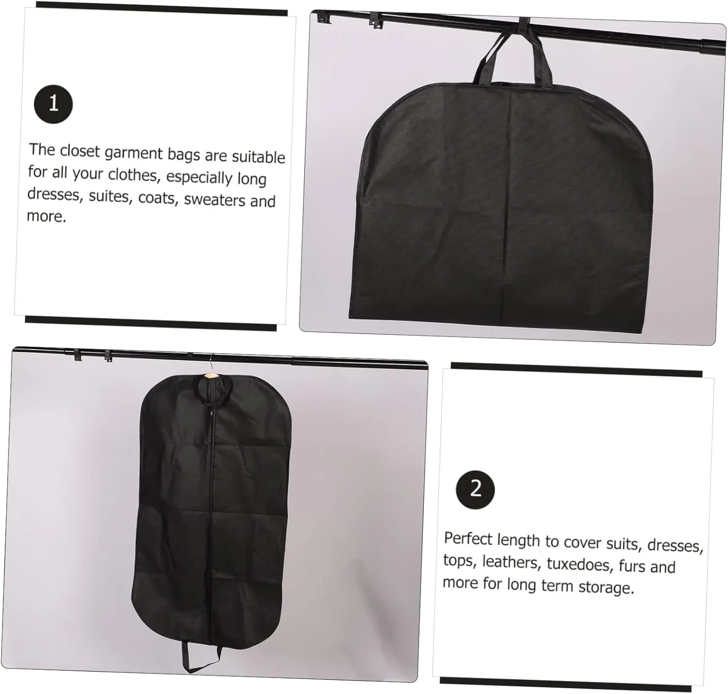 Garneck Dust Cover Storage Bag Suit Cover Hanging Garment Bag for Moving Business Case
