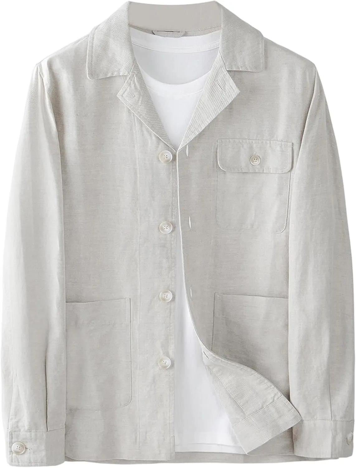 GIBZ Men's Casual Sport Coat Regular Fit Lightweight Ramie Linen Cotton Blazer Jacket Stylish Suit Jackets